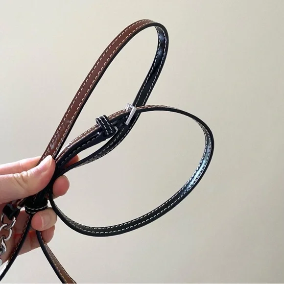 Tory Burch McGraw Color Block Patent Leather Canvas Camera Crossbody Bag - Picture 9 of 15